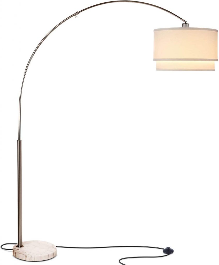arched floor lamp with marble base