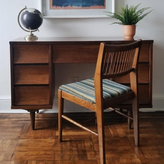 mid-century modern desk and chair