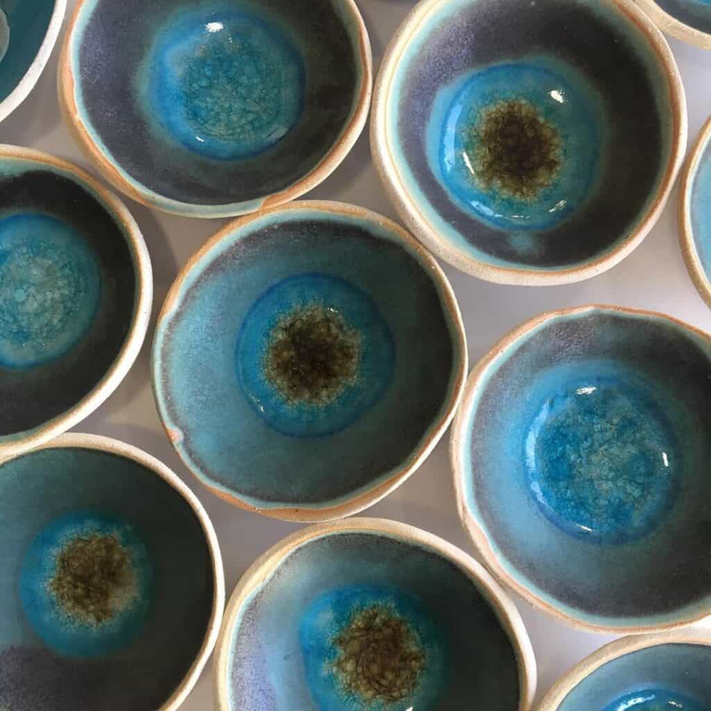 Nature Design Pottery blue bowls